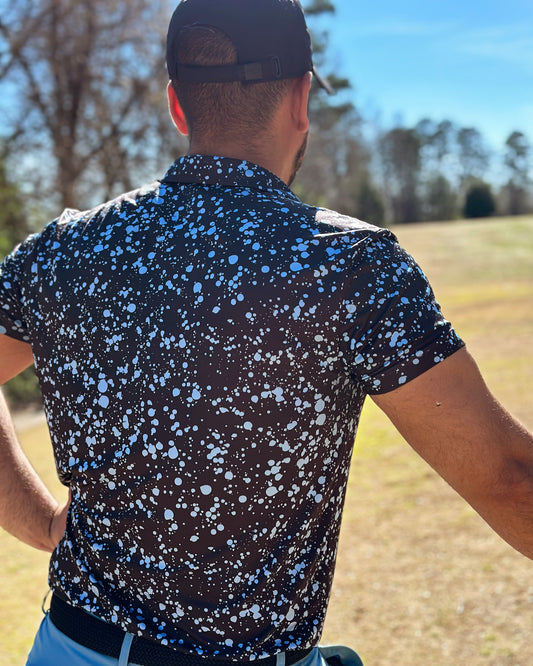 Blue Paint Splatter Men's Golf Polo