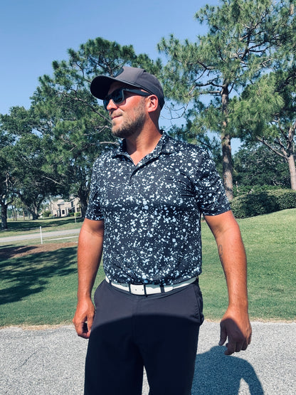 Blue Paint Splatter Men's Golf Polo